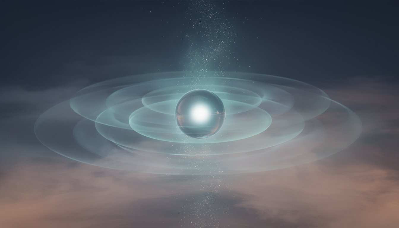 Abstract visualization of a luminous sphere radiating concentric rings representing growing clinical program value